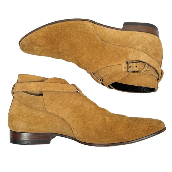 SAINT LAURENT Wyatt Jodhpur Suede Ankle Boots - Picture 11 of 13